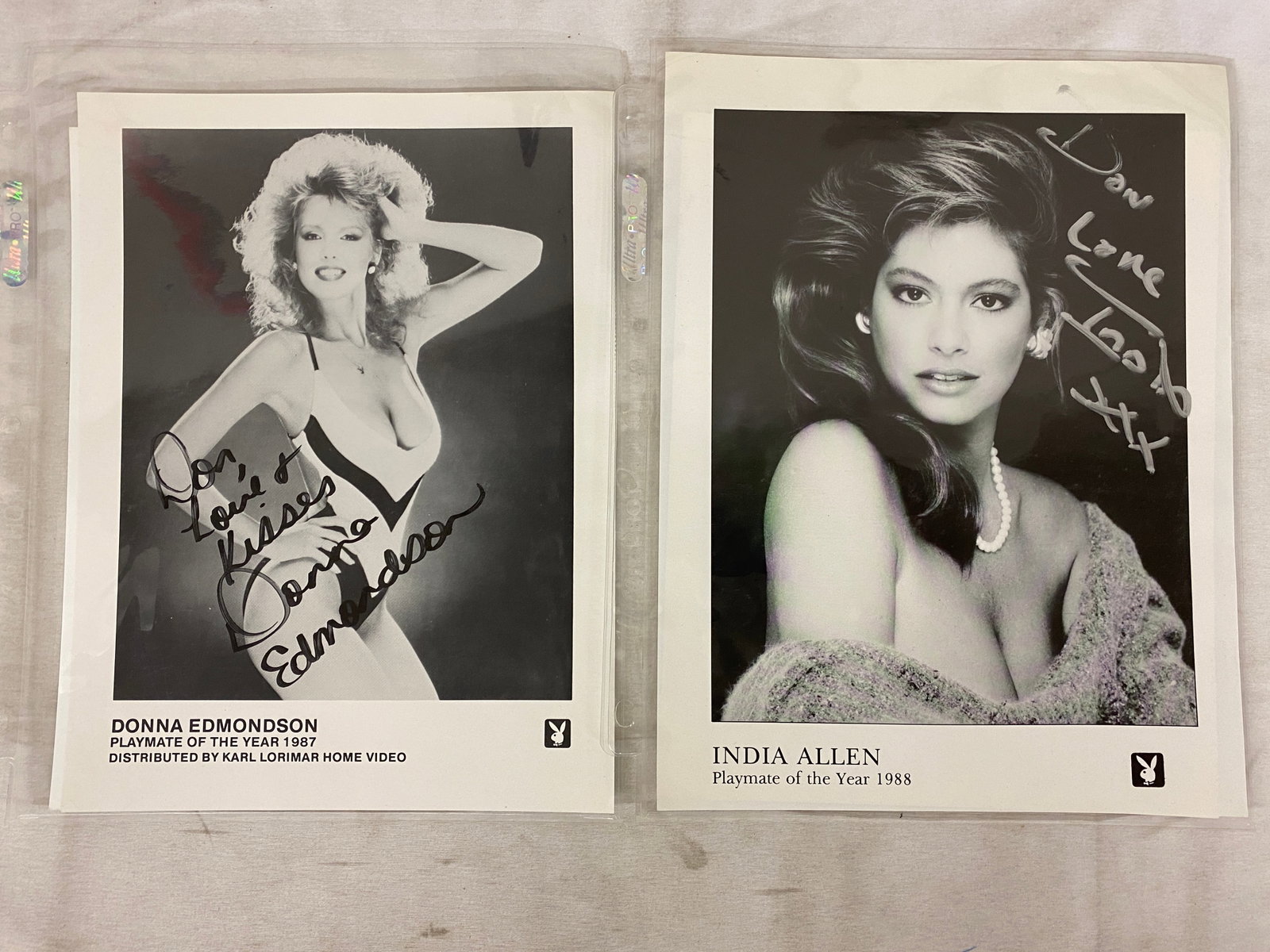 Donna Edmondson and India Allen Signed Playboy Photographs: Donna Edmondson and India Allen Signed Playboy Photographs