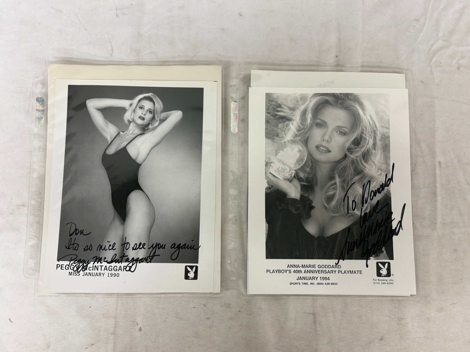 Vintage Signed Playboy Model 8x10 Photographs: Vintage Signed Playboy Model 8x10 Photographs