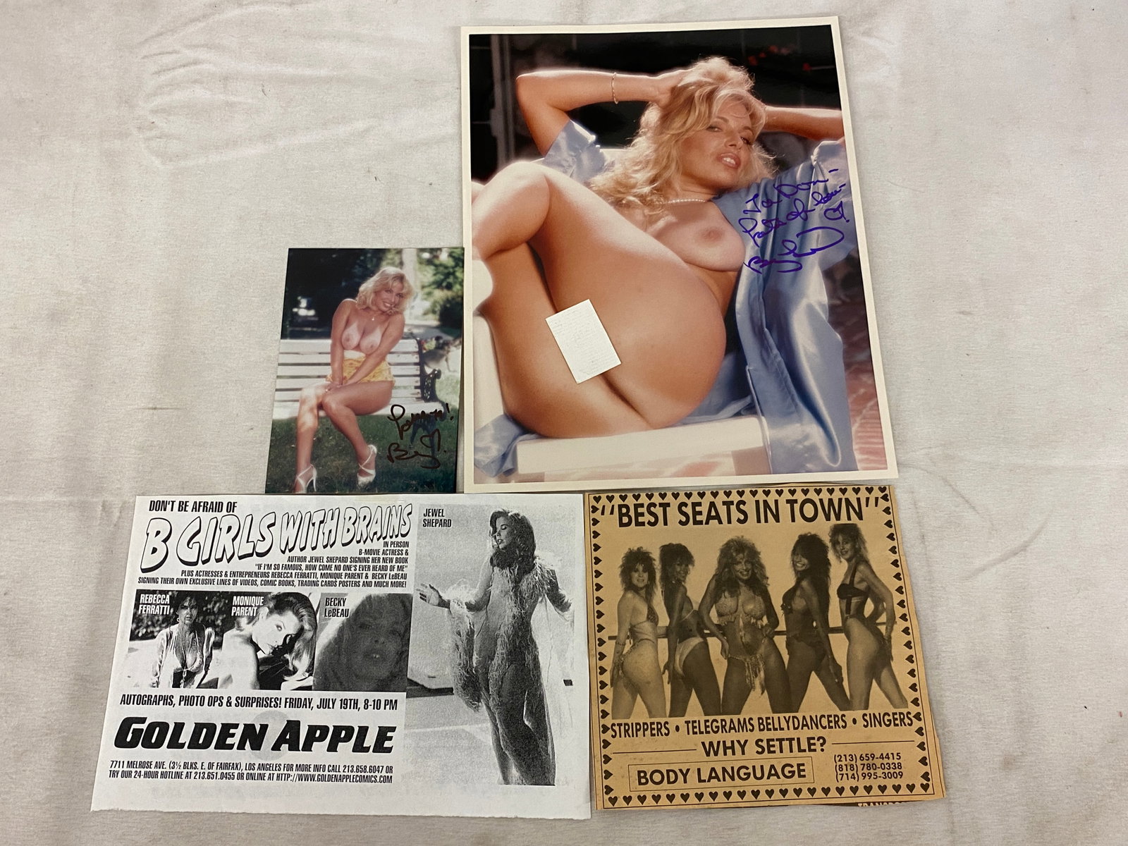 Vintage Signed Playboy Model 8x10 Photographs: Vintage Signed Playboy Model 8x10 Photographs