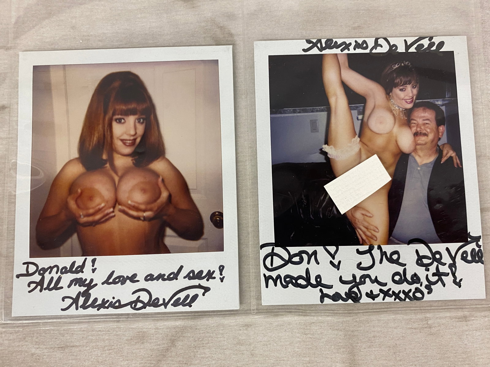 Vintage Adult Film Actress Signed Polaroid Photographs: Vintage Adult Film Actress Signed Polaroid Photographs