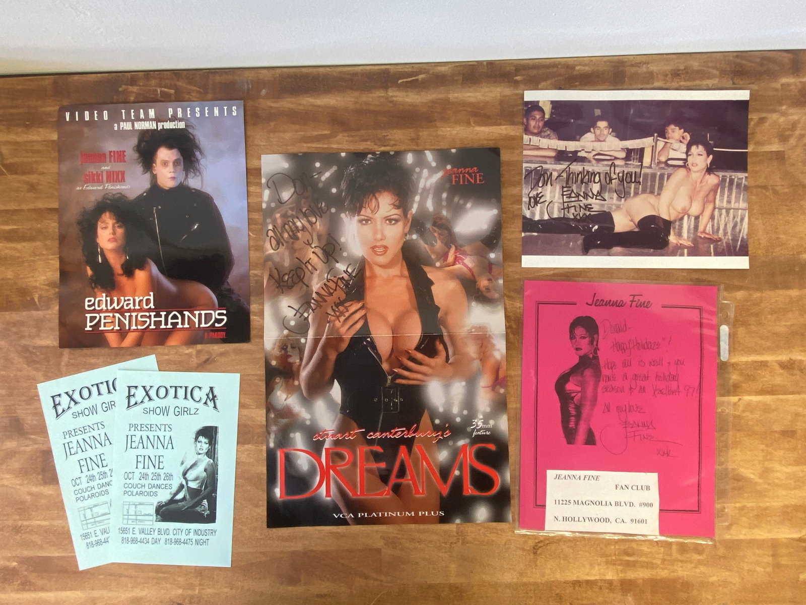 Vintage Jeanna Fine Signed Photograph Poster and Memorabilia: Vintage Jeanna Fine Signed Photograph Poster and Memorabilia
