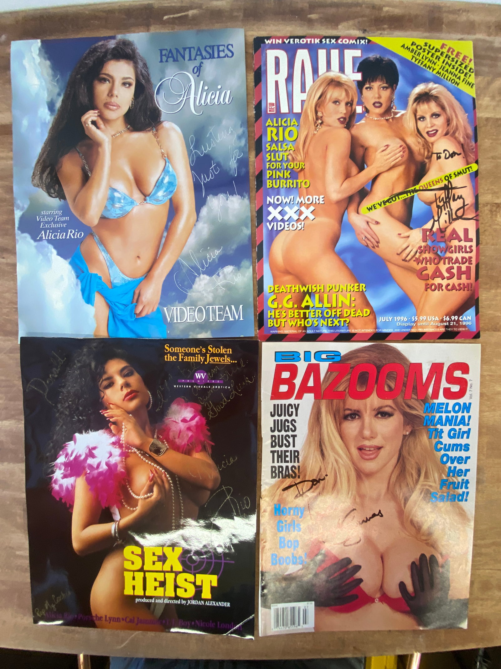 Vintage Signed Adult Magazine Collection Lot: Vintage Signed Adult Magazine Collection Lot