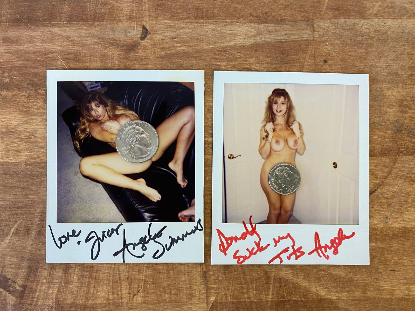 Vintage Adult Film Actress Signed Polaroid Photographs: Vintage Adult Film Actress Signed Polaroid Photographs