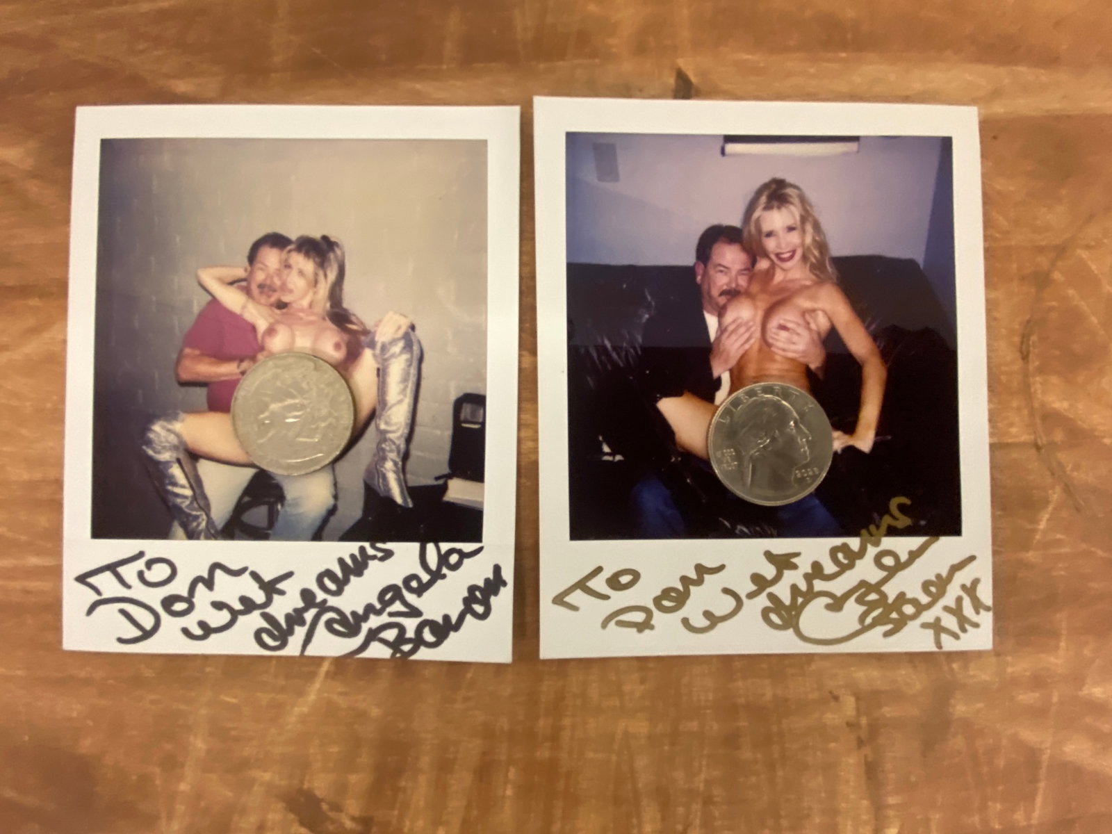 Vintage Adult Film Actress Signed Polaroid Photographs: Vintage Adult Film Actress Signed Polaroid Photographs