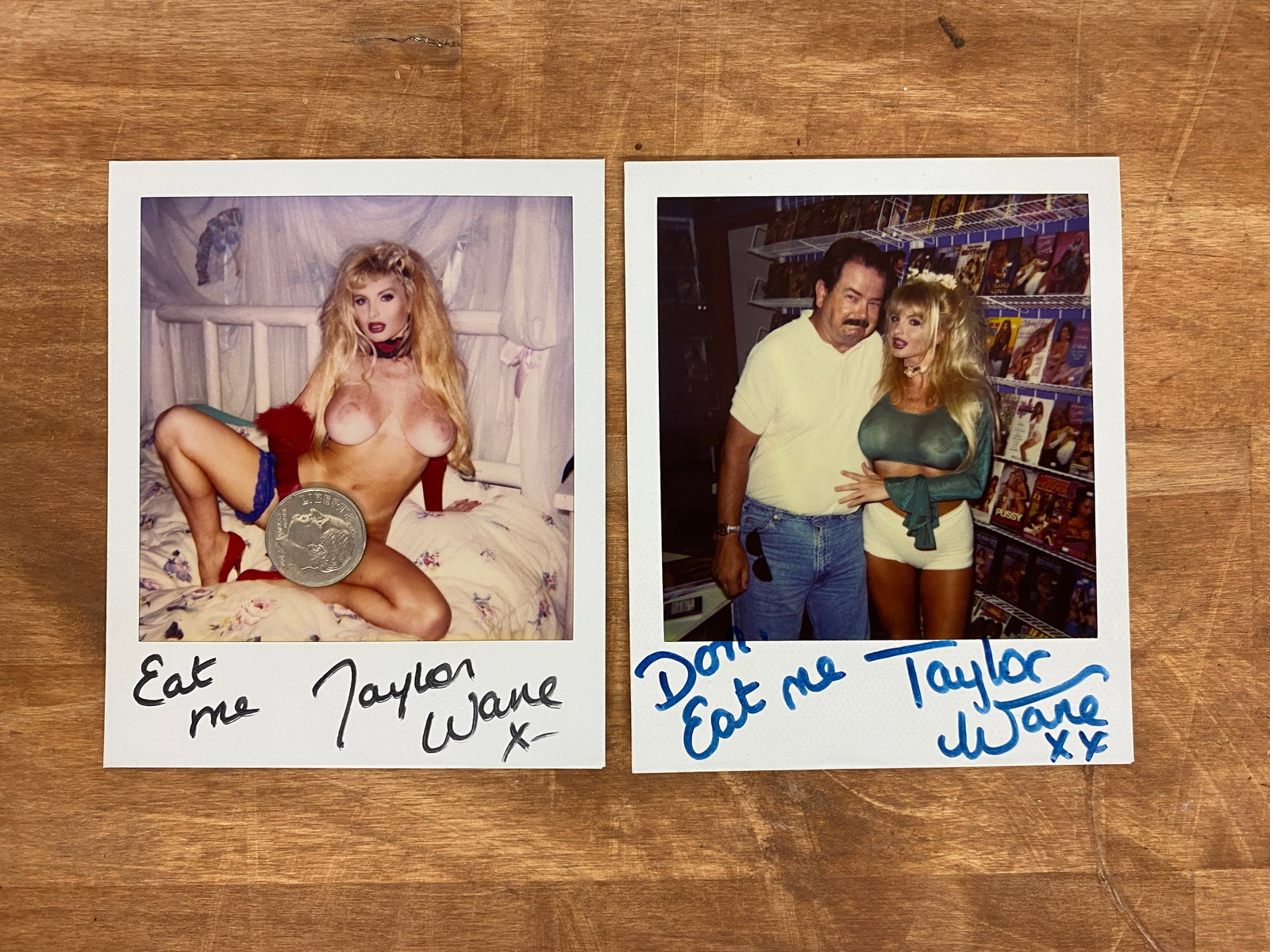 Vintage Adult Film Actress Signed Polaroid Photographs: Vintage Adult Film Actress Signed Polaroid Photographs