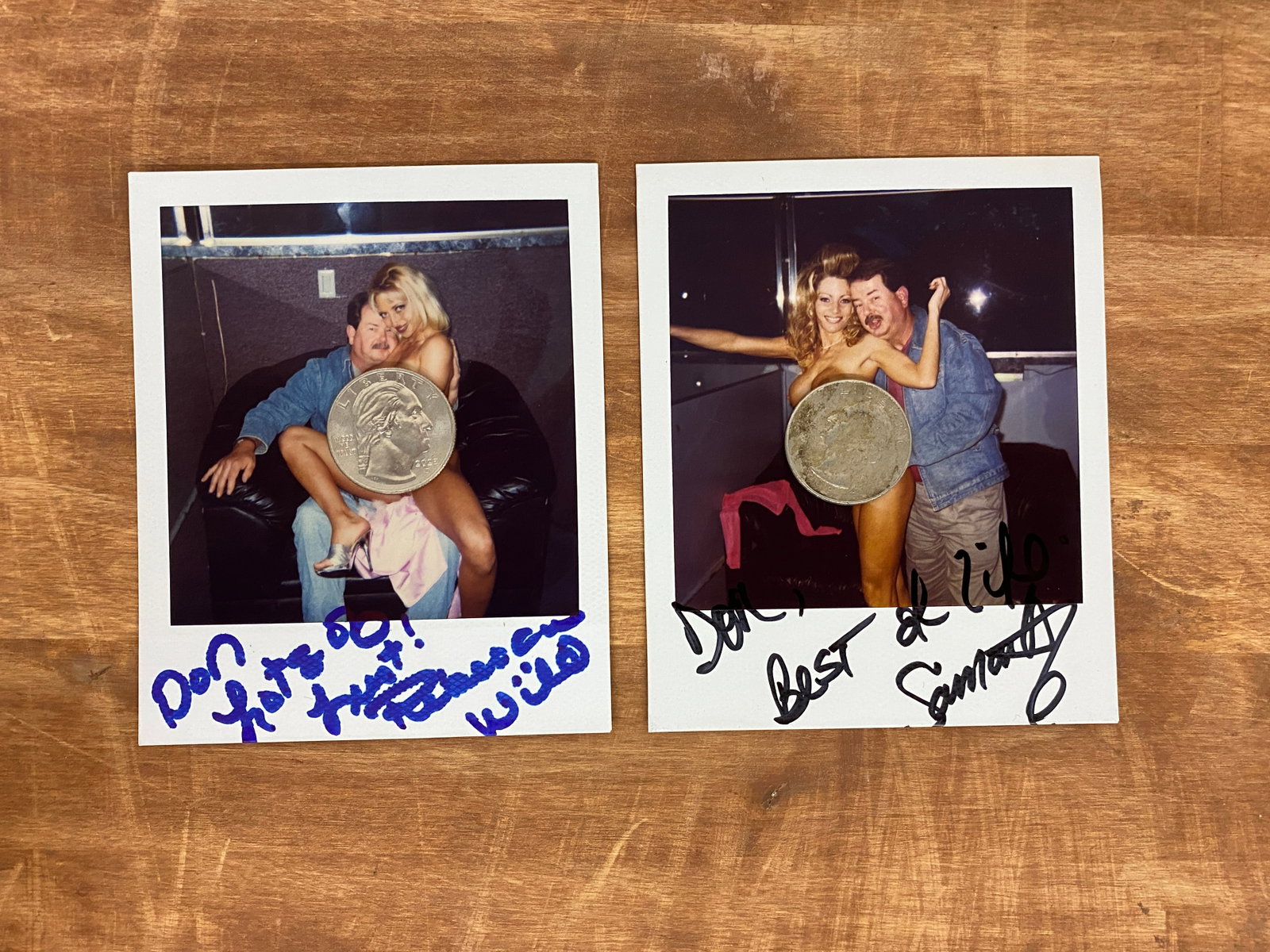 Vintage Adult Film Actress Signed Polaroid Photographs: Vintage Adult Film Actress Signed Polaroid Photographs
