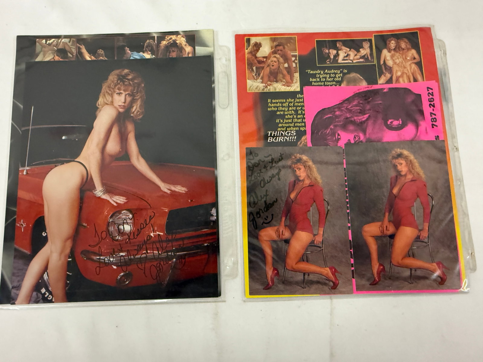 Vintage Adult Film Actress Signed Ephemera Collection Lot: Vintage Adult Film Actress Signed Ephemera Collection Lot