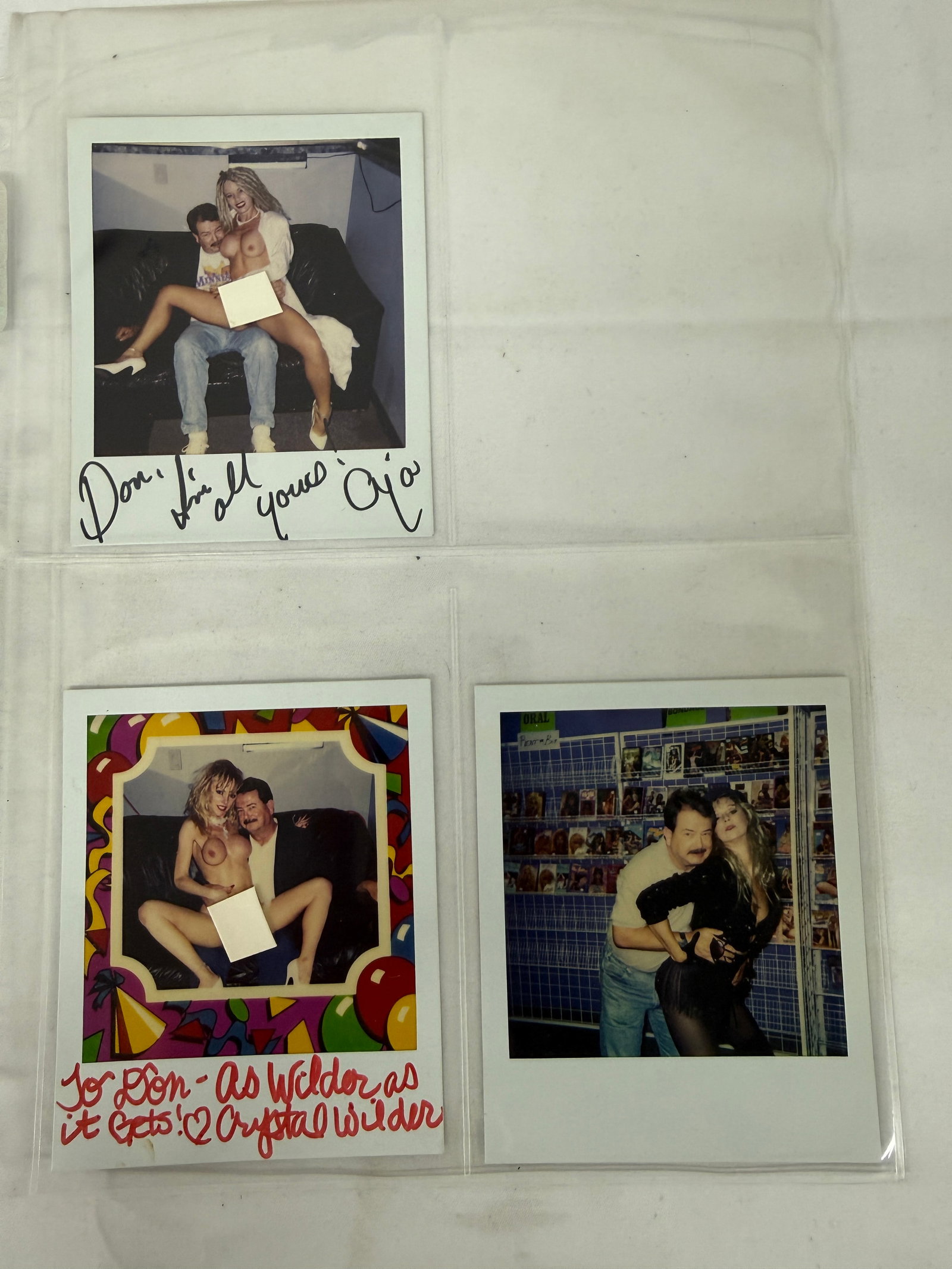 Vintage Adult Film Actress Signed Polaroid Photographs: Vintage Adult Film Actress Signed Polaroid Photographs