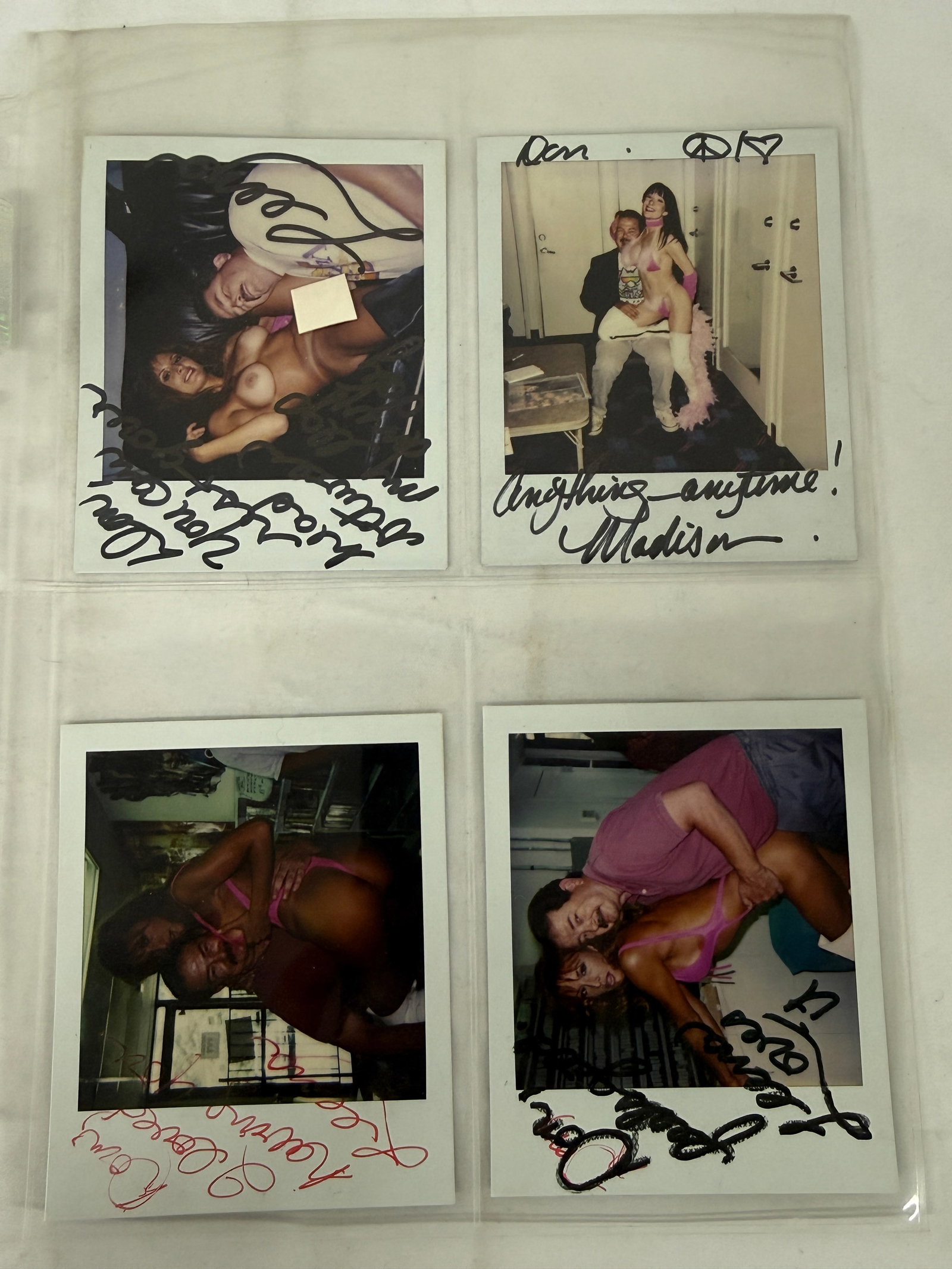 Vintage Adult Film Actress Signed Polaroid Photographs: Vintage Adult Film Actress Signed Polaroid Photographs