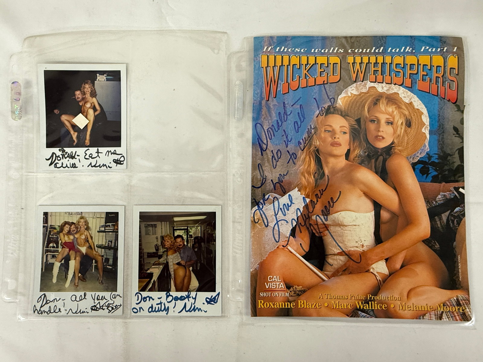 Vintage Adult Film Actress Signed Polaroid Photographs: Vintage Adult Film Actress Signed Polaroid Photographs