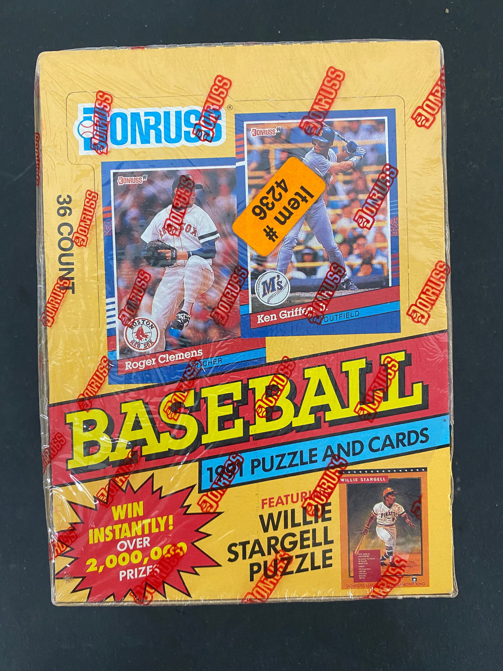 1991 Donruss Baseball Series 1 Factory Sealed Wax Box 36 Packs Griffey Clemens (1 of 3)