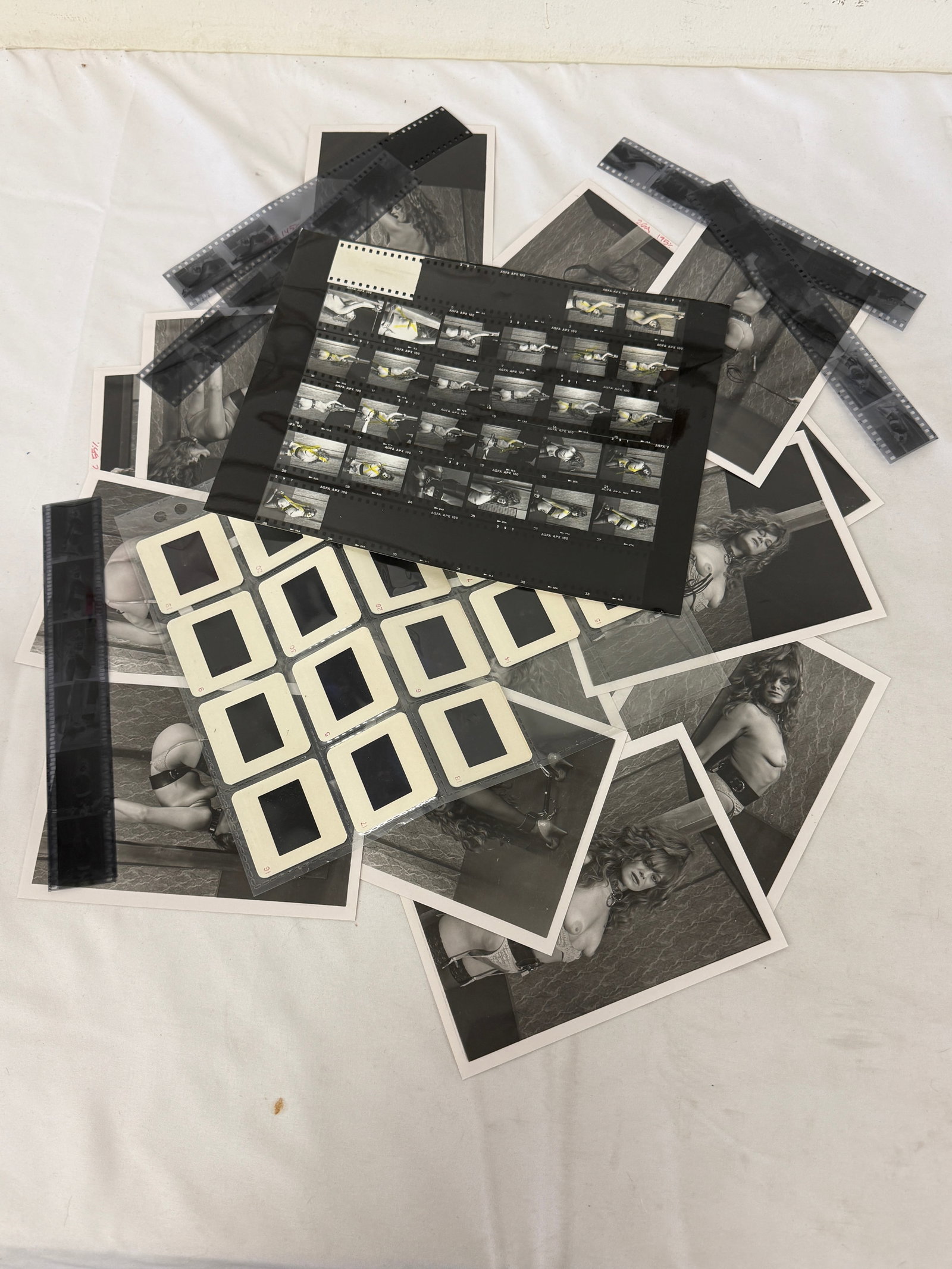 Vintage Black and White Erotic Adult Photographs Negatives and Contact Sheets