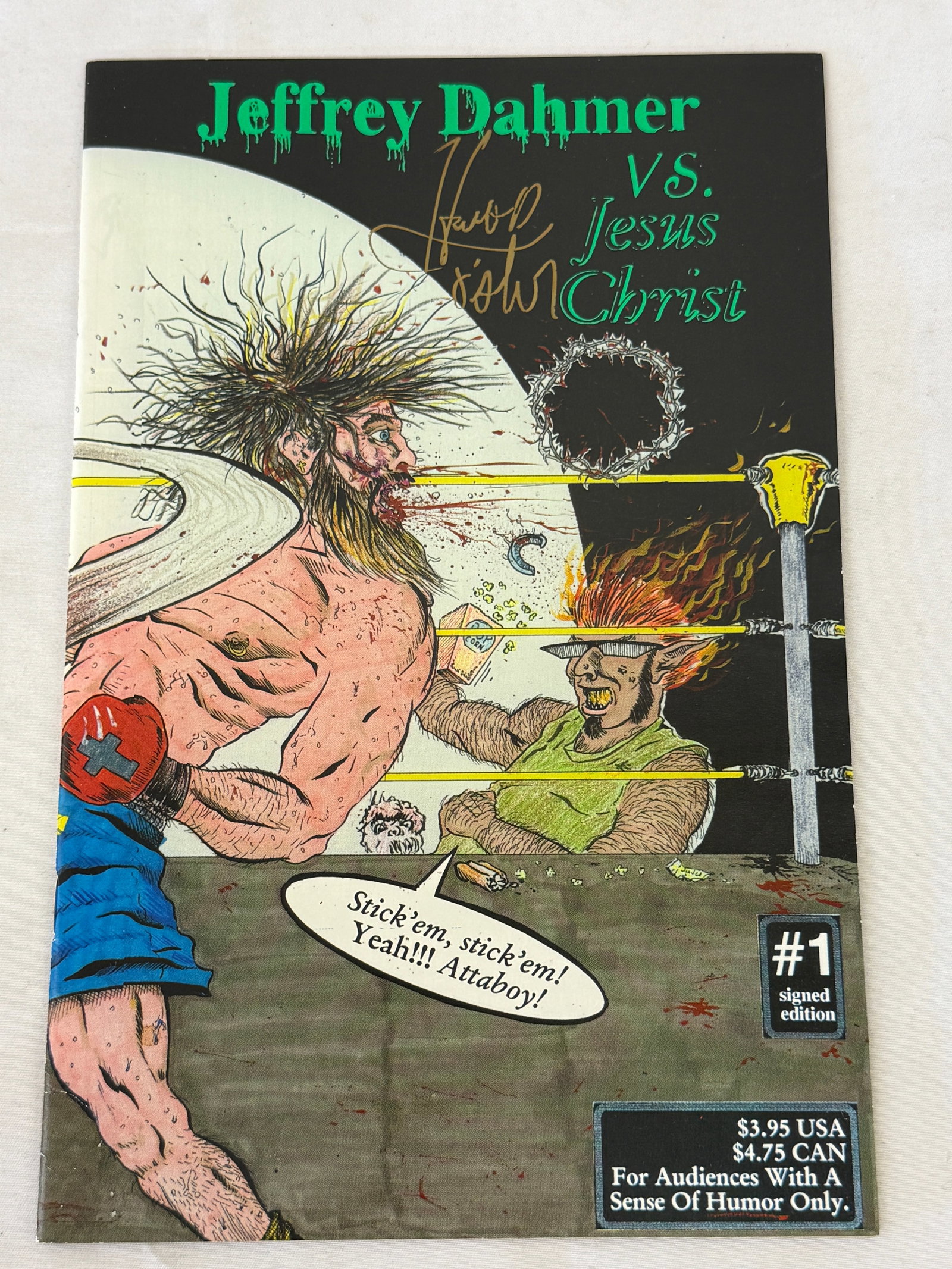Jeffrey Dahmer vs. Jesus Christ #1 Signed Edition Comic Boneyard Press 1993 (1 of 4)
