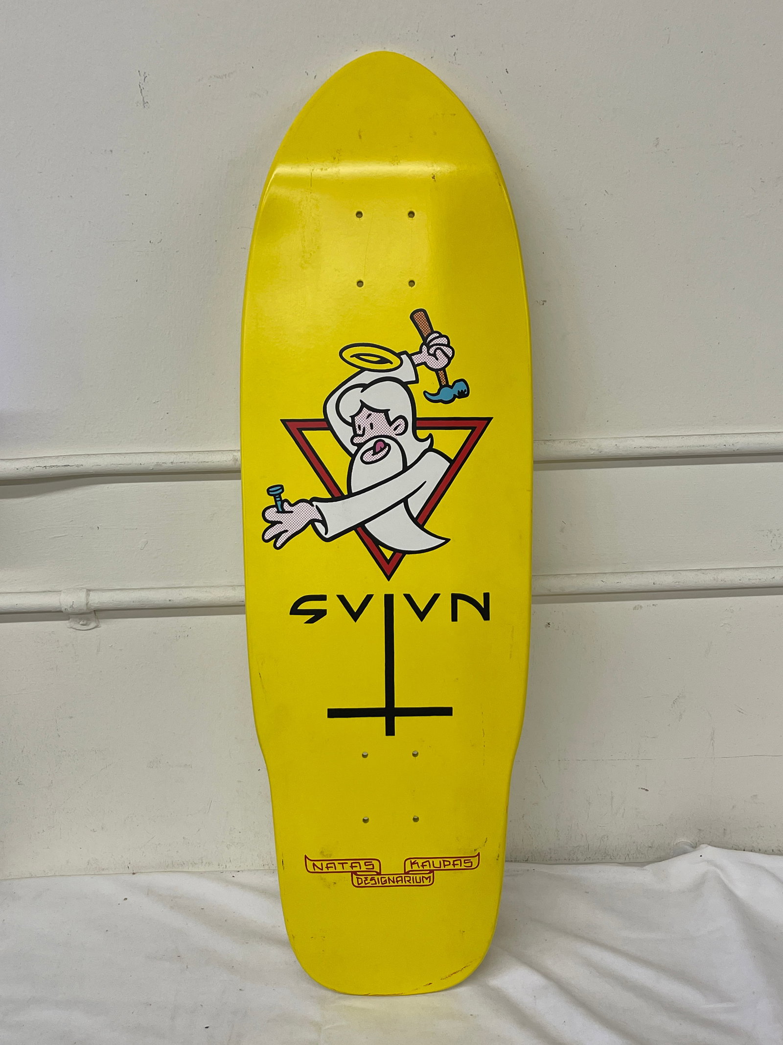 Natas Kaupas Designarium SVIVN Yellow Skateboard Deck Create Destroy (1 of 2)