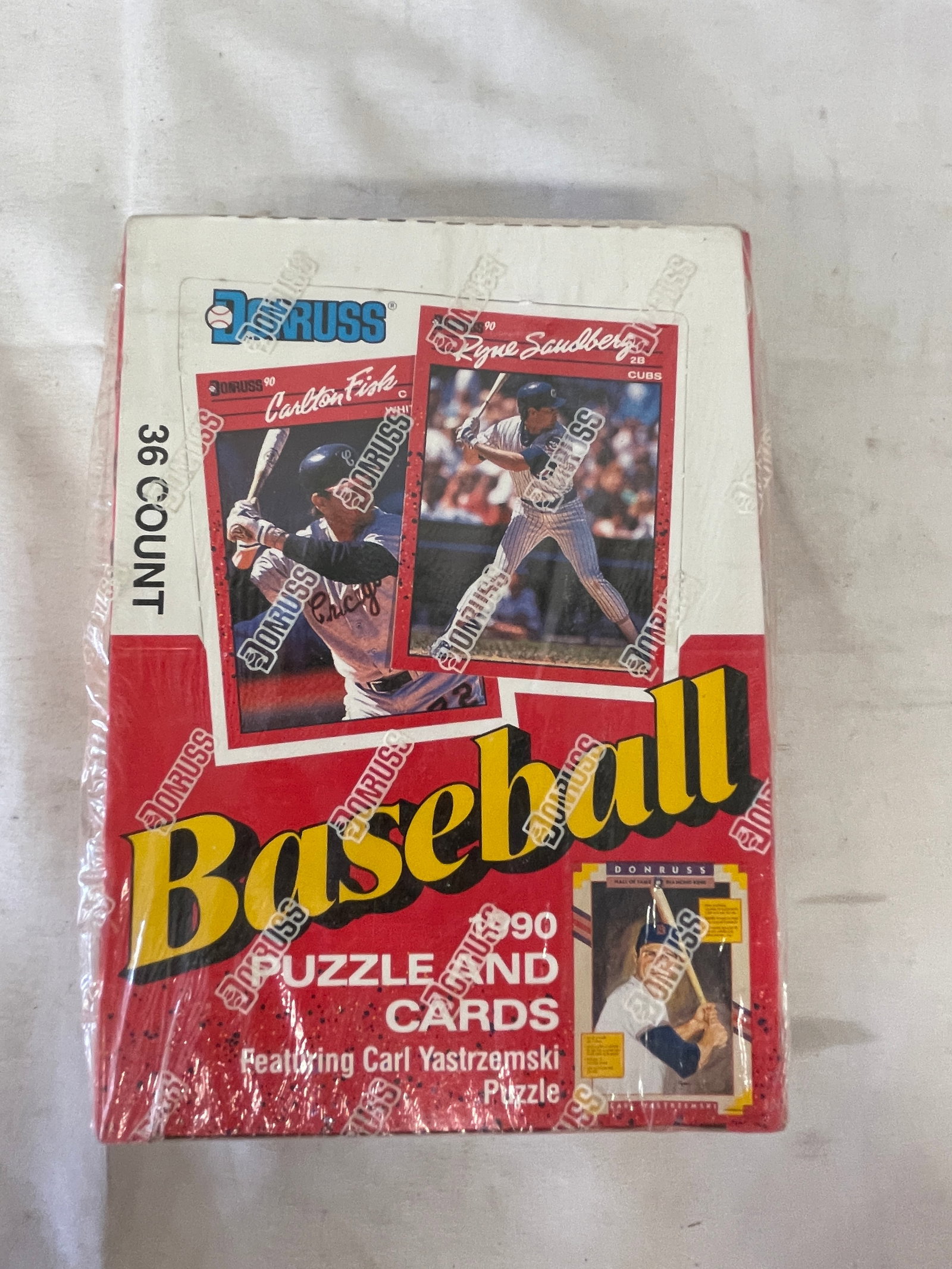 1990 Donruss Baseball Puzzle & Cards 36-Count Wax Box Sealed Yastrzemski (1 of 3)