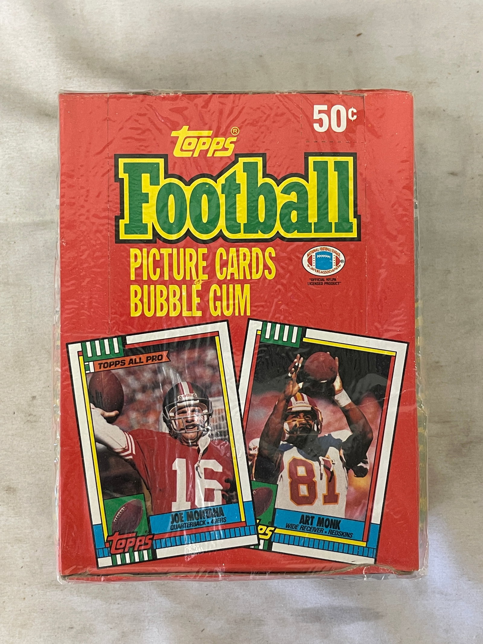 1990 Topps Football Wax Box 36 Packs Sealed Joe Montana Art Monk: 1990 Topps Football Wax Box 36 Packs Sealed Joe Montana Art Monk