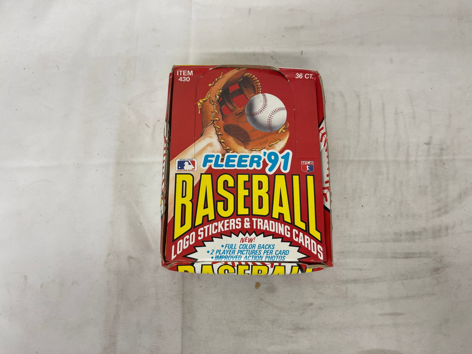 1991 Fleer Baseball Logo Stickers & Trading Cards 36ct Display Box (1 of 6)