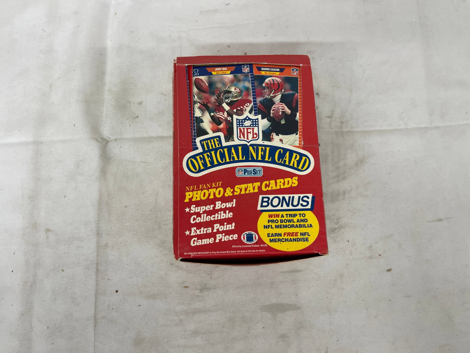 1990 Pro Set Official NFL Card Fan Kit Box Jerry Rice Boomer Esiason Sealed (1 of 5)