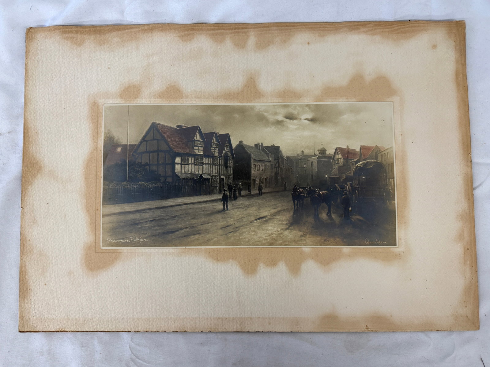 Elmer Keene Shakespeare's Birthplace Antique Photogravure Print 22x15 (1 of 5)