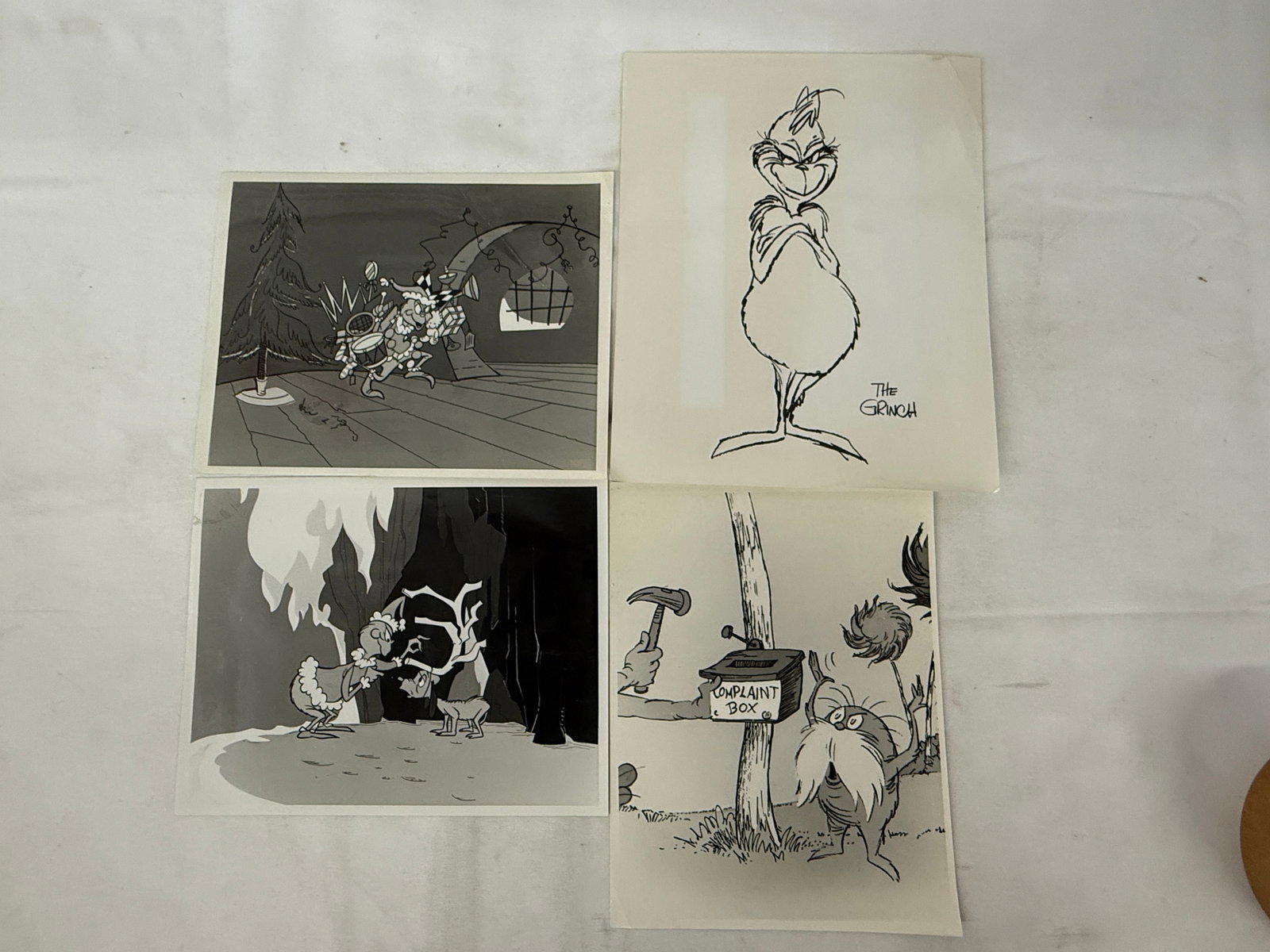 The Grinch & Dr. Seuss Characters Vintage Animation Production Art Prints Set/4 (1 of 2)