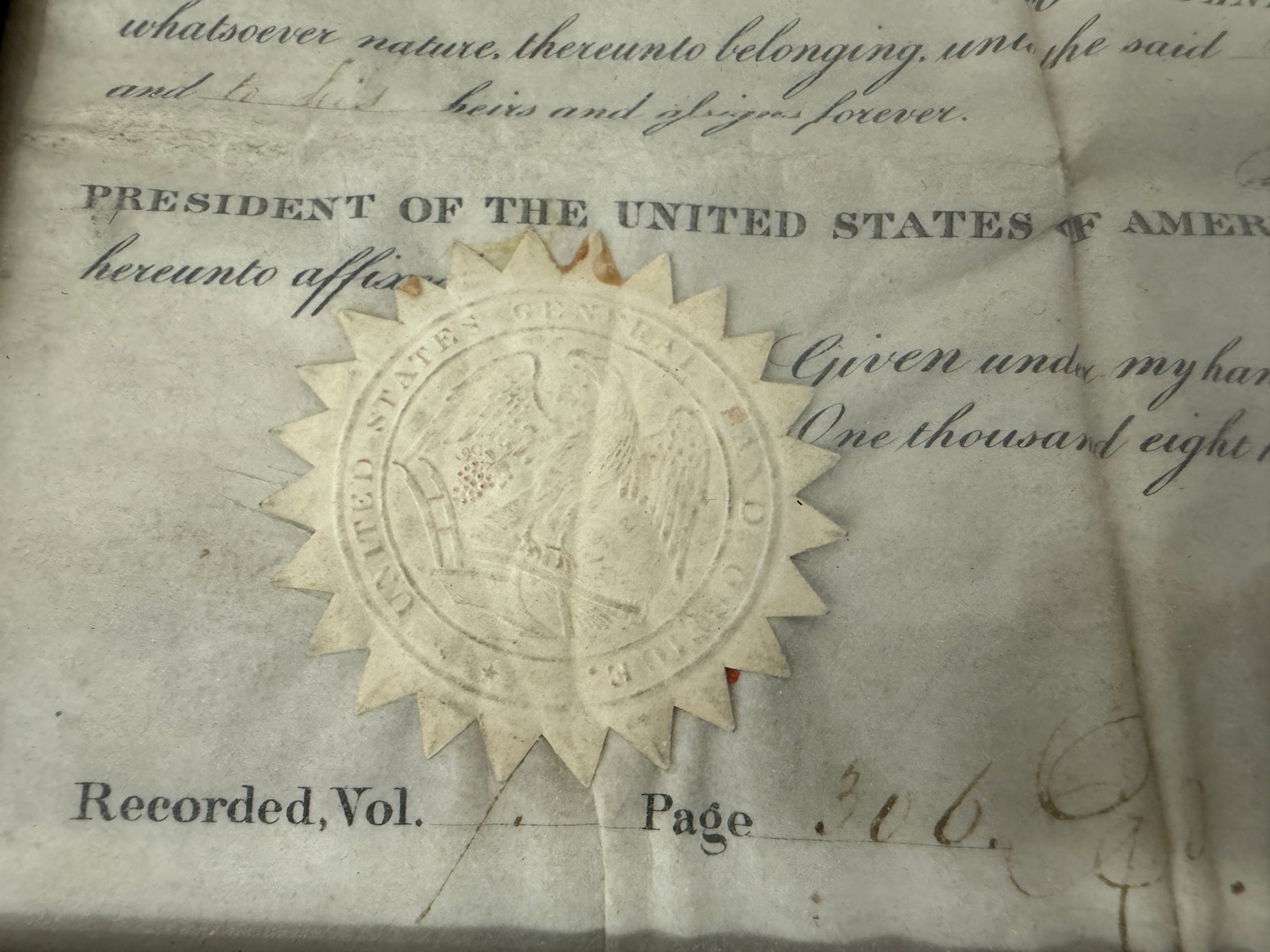 Andrew Jackson Signed 1833 U.S. Land Grant Document US President - 3
