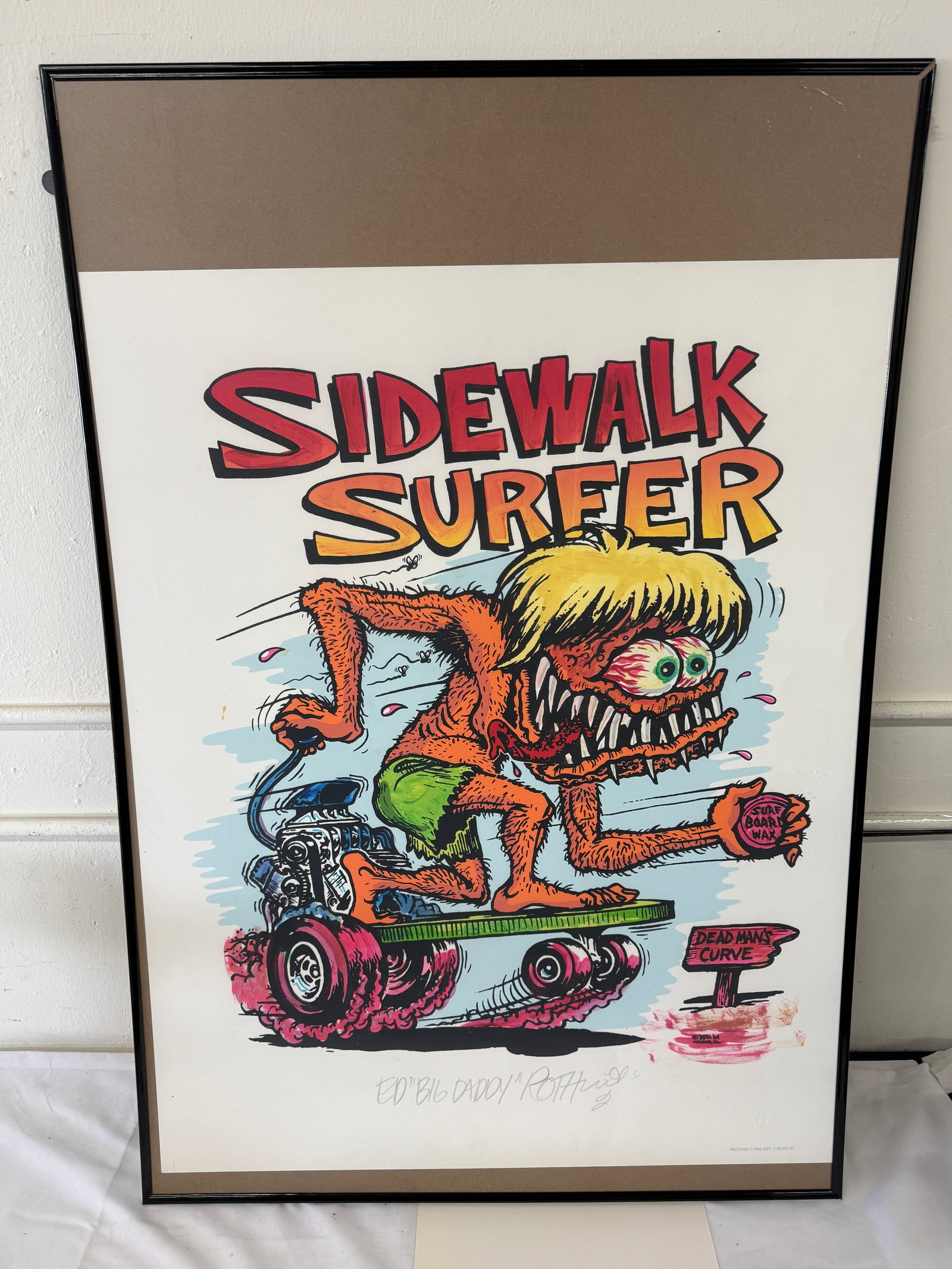 Ed 'Big Daddy' Roth Sidewalk Surfer Signed Serigraph Print Rat Fink Fine Art 1991 (1 of 6)