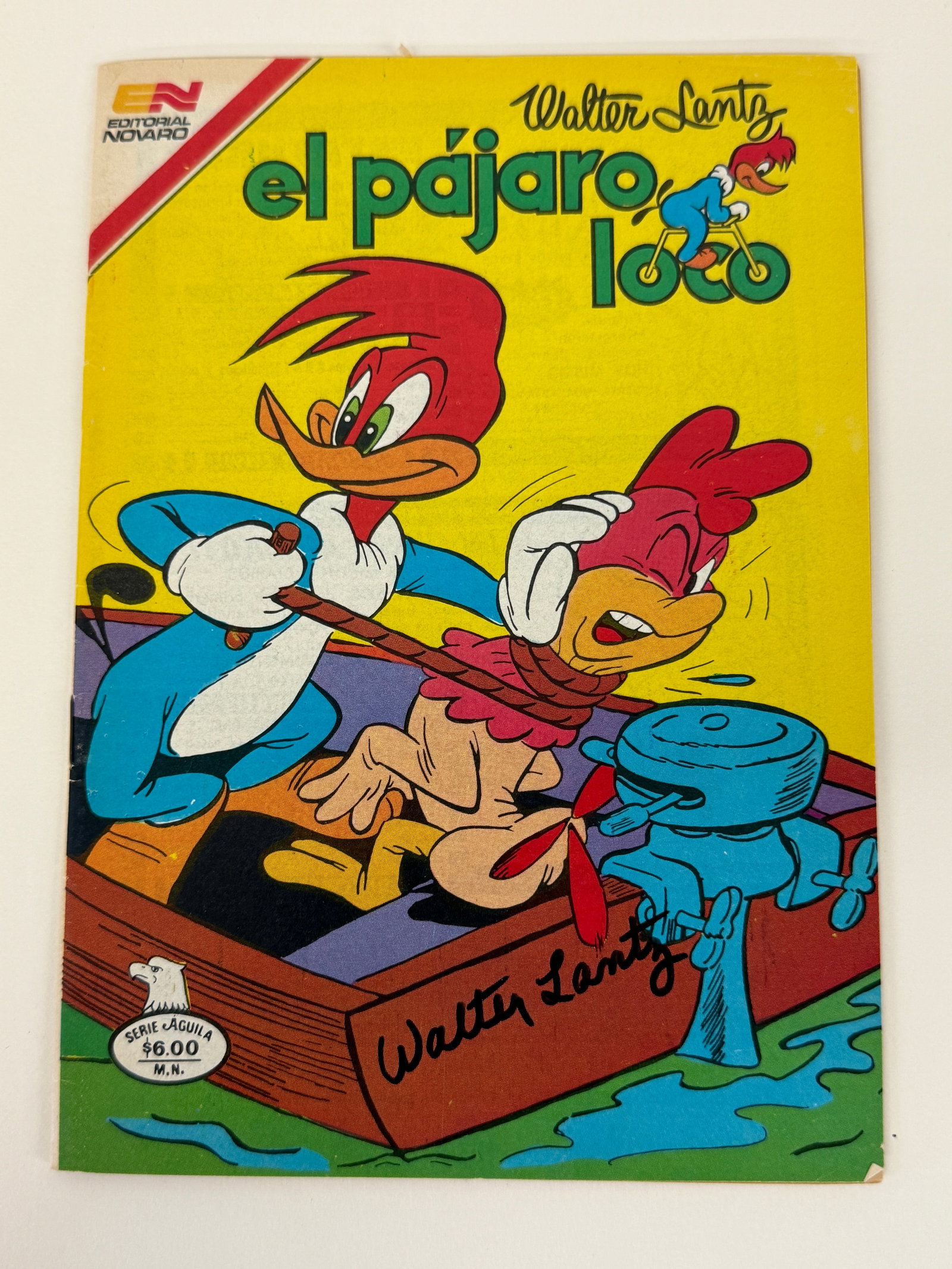 Walter Lantz El Pajaro Loco Woody Woodpecker Mexican Comic Book 1981 Signed (1 of 4)