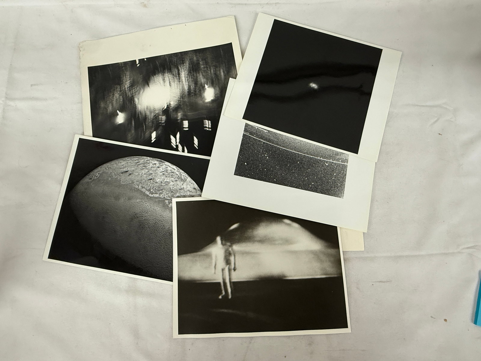 Vintage Black & White Space Photographs — Lunar Surface, Astronaut & Star Field (1 of 3)