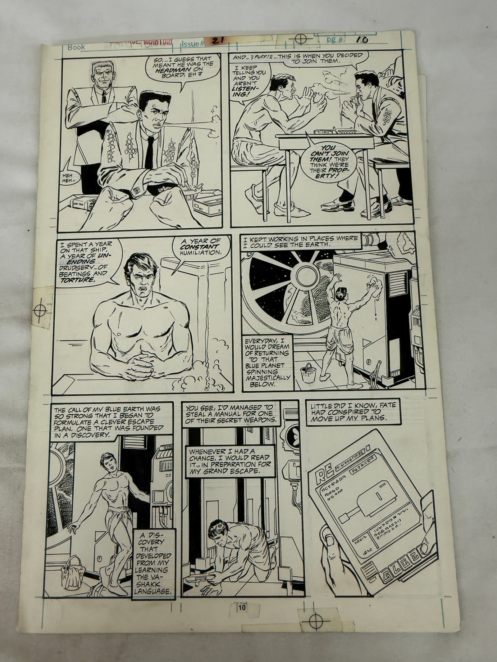 Justice Monitor Issue #21 Pg 10 Original Comic Book Art 16x11 Ink on Board (1 of 4)