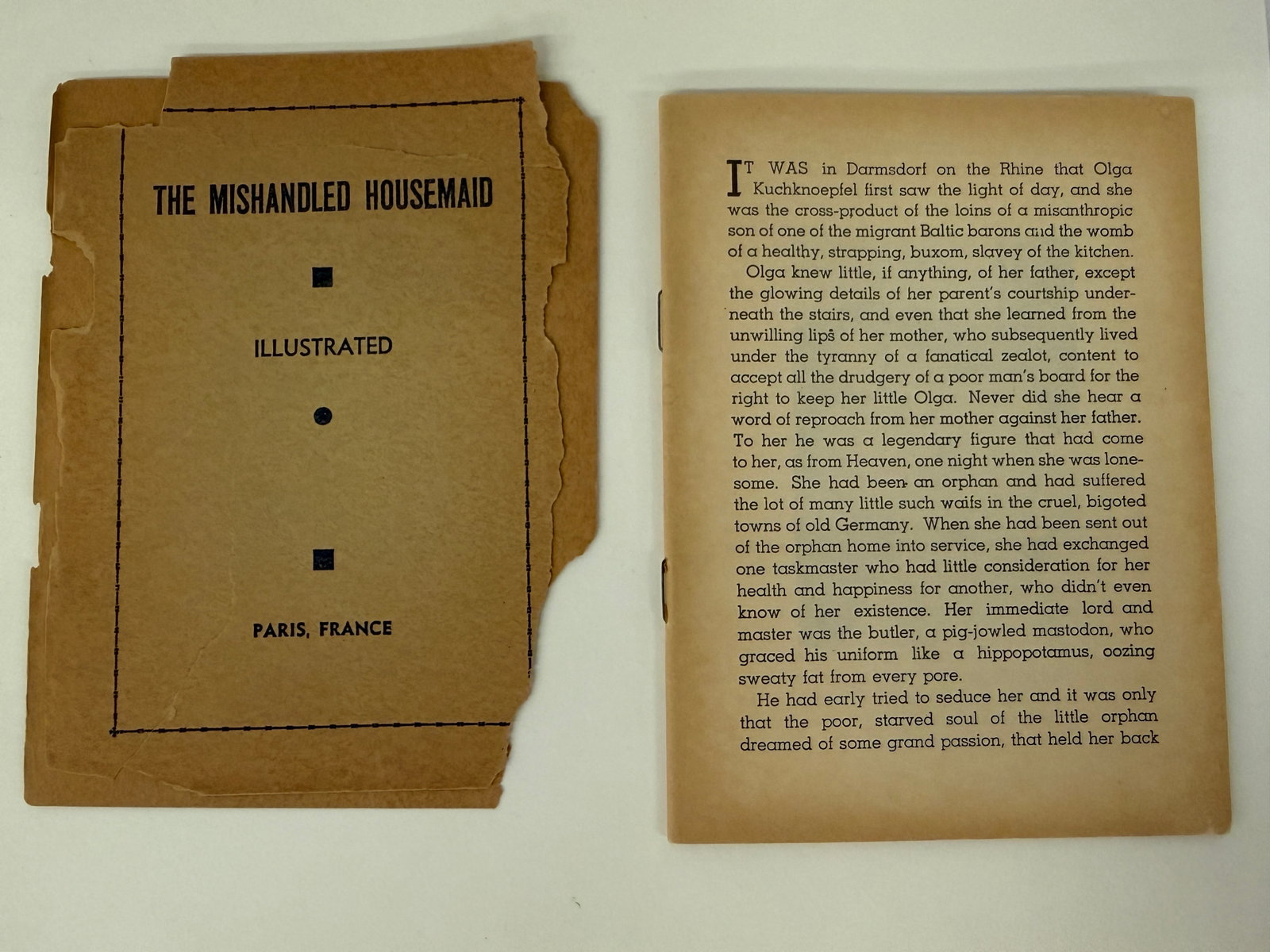 The Mishandled Housemaid, Illustrated Erotic Book Paris, France (1 of 3)