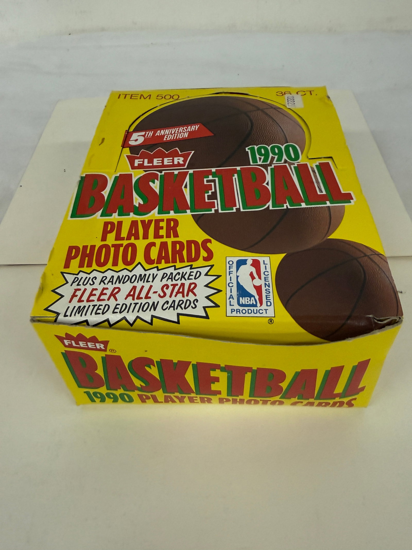 1990 Fleer Basketball 5th Anniversary Edition Wax Box 36 Packs Sealed (1 of 3)