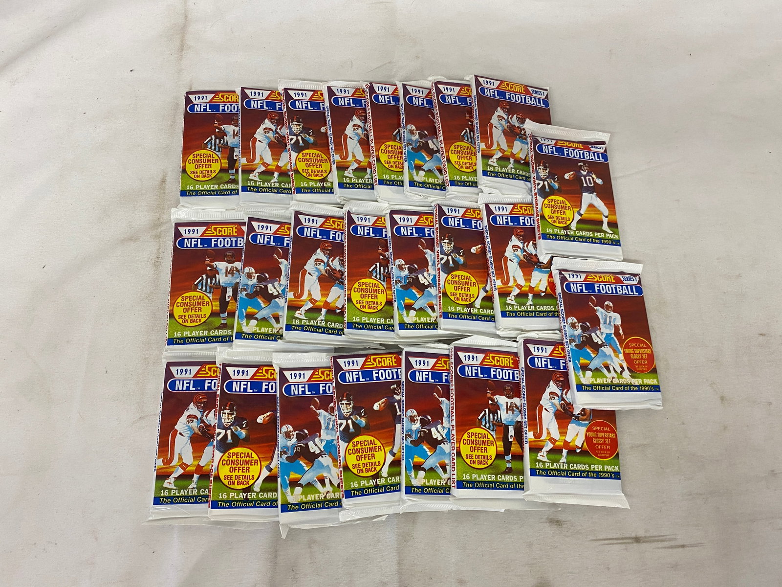 1991 Score NFL Football Series 1 Unopened Wax Packs Lot of 25 (1 of 2)