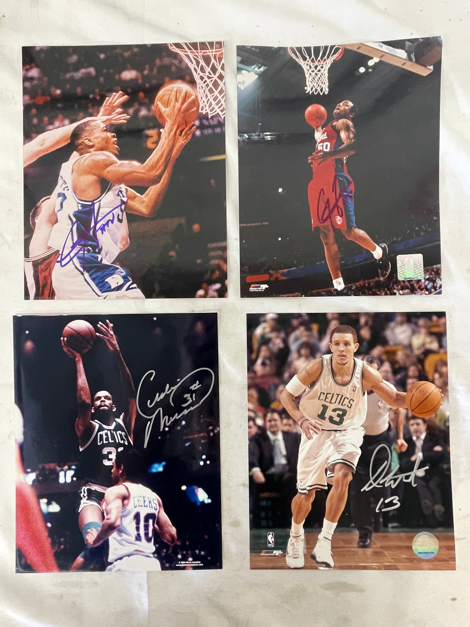 4 NBA Signed 8x10 Photos: Celtics #31 & #13, Pistons #50, Duke Blue Devils (1 of 6)