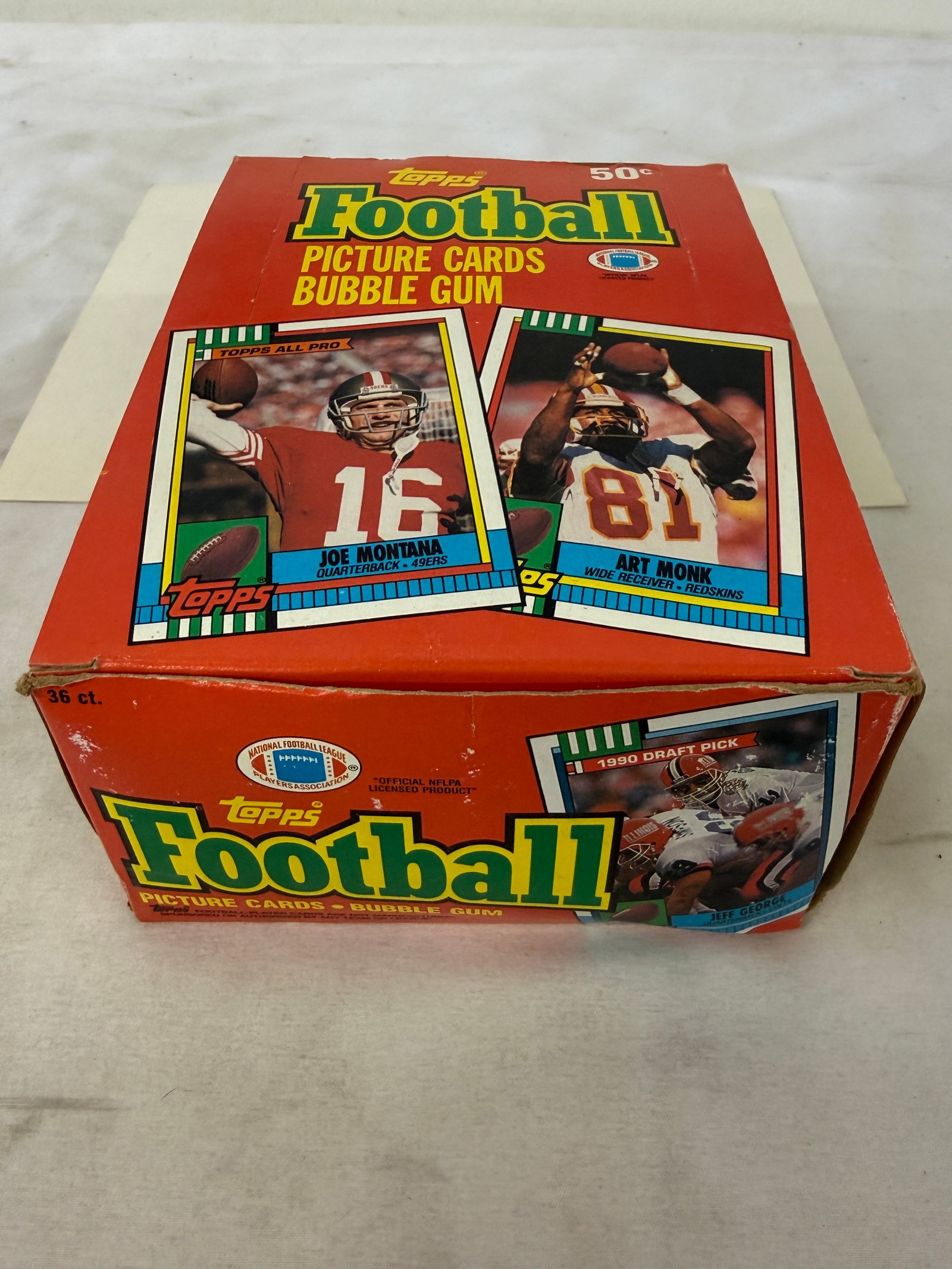1990 Topps Football Wax Box 36 Packs Sealed Joe Montana Art Monk Jeff George: 1990 Topps Football Wax Box 36 Packs Sealed Joe Montana Art Monk Jeff George