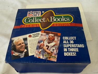 1990 NFL Pro Set CollectABooks Premier Edition Complete Display Box All 3 Series
