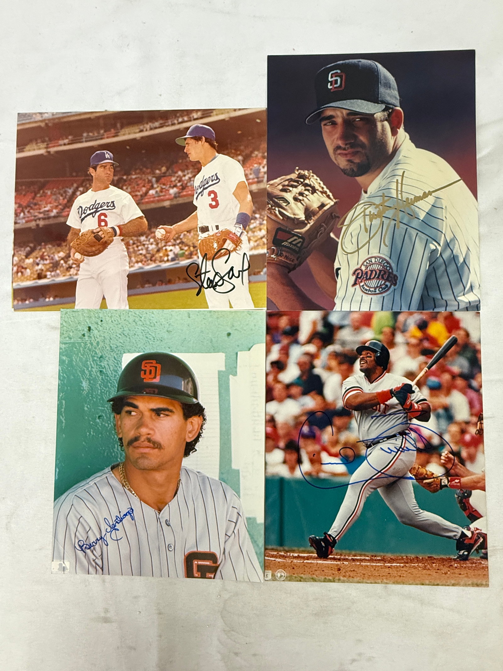 MLB Autographed 8x10 Photos Lot of 4: Dodgers & Padres Players 1980s-90s (1 of 6)