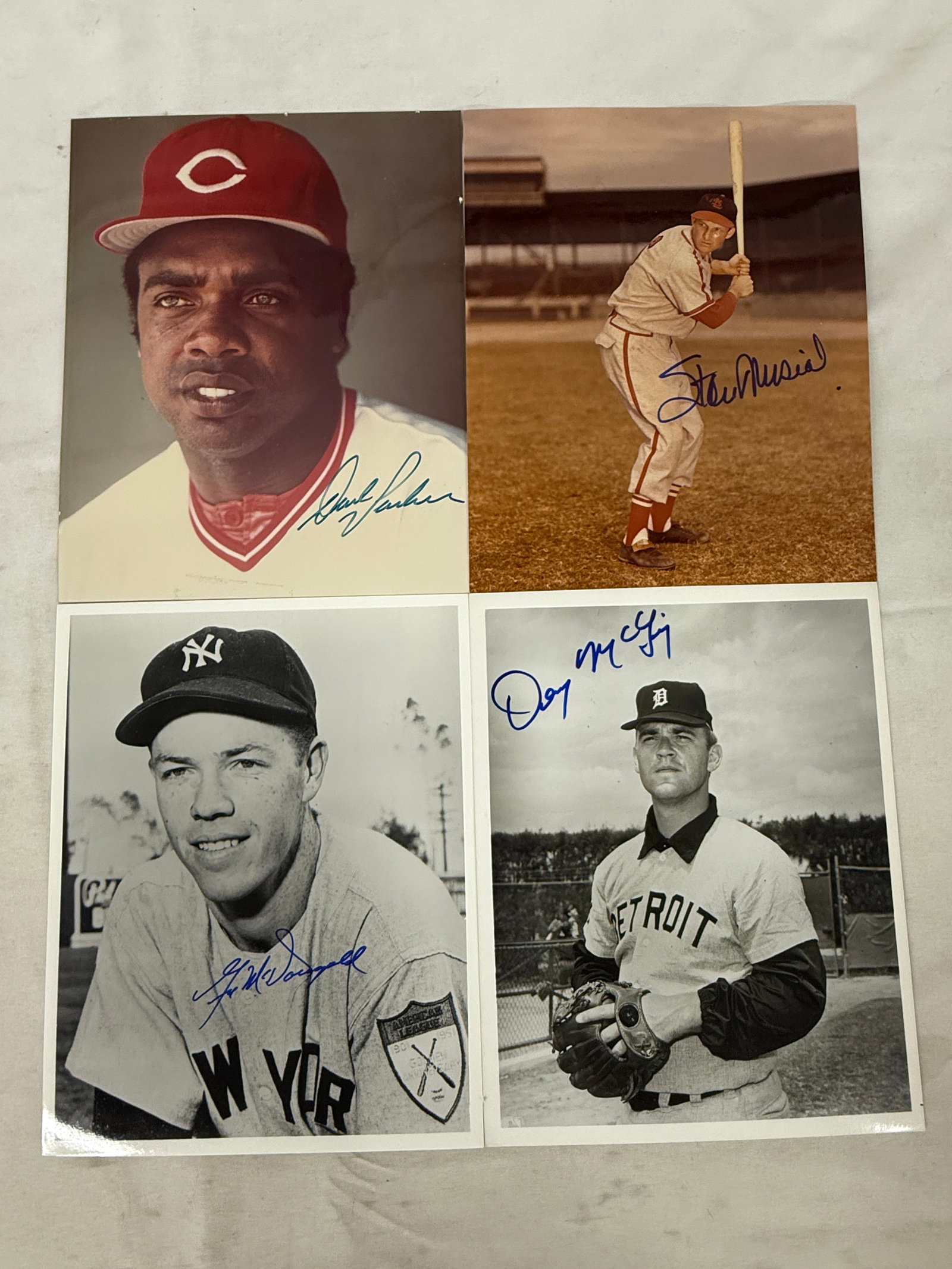 MLB Legends Signed 8x10 Photos: Stan Musial, Dave Parker, Gil McDougald, Denny McLain (1 of 6)