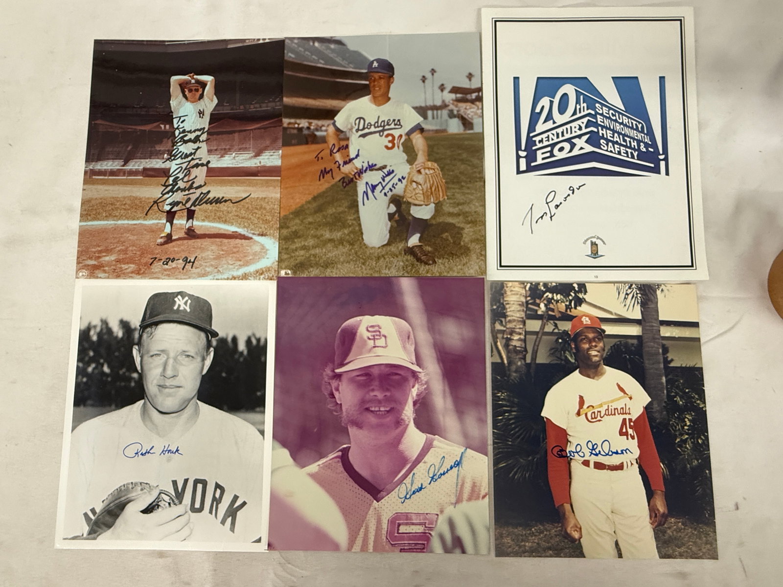 MLB Legends Signed Photos: Bob Gibson, Ralph Houk, Maury Wills, Lasorda + (1 of 8)