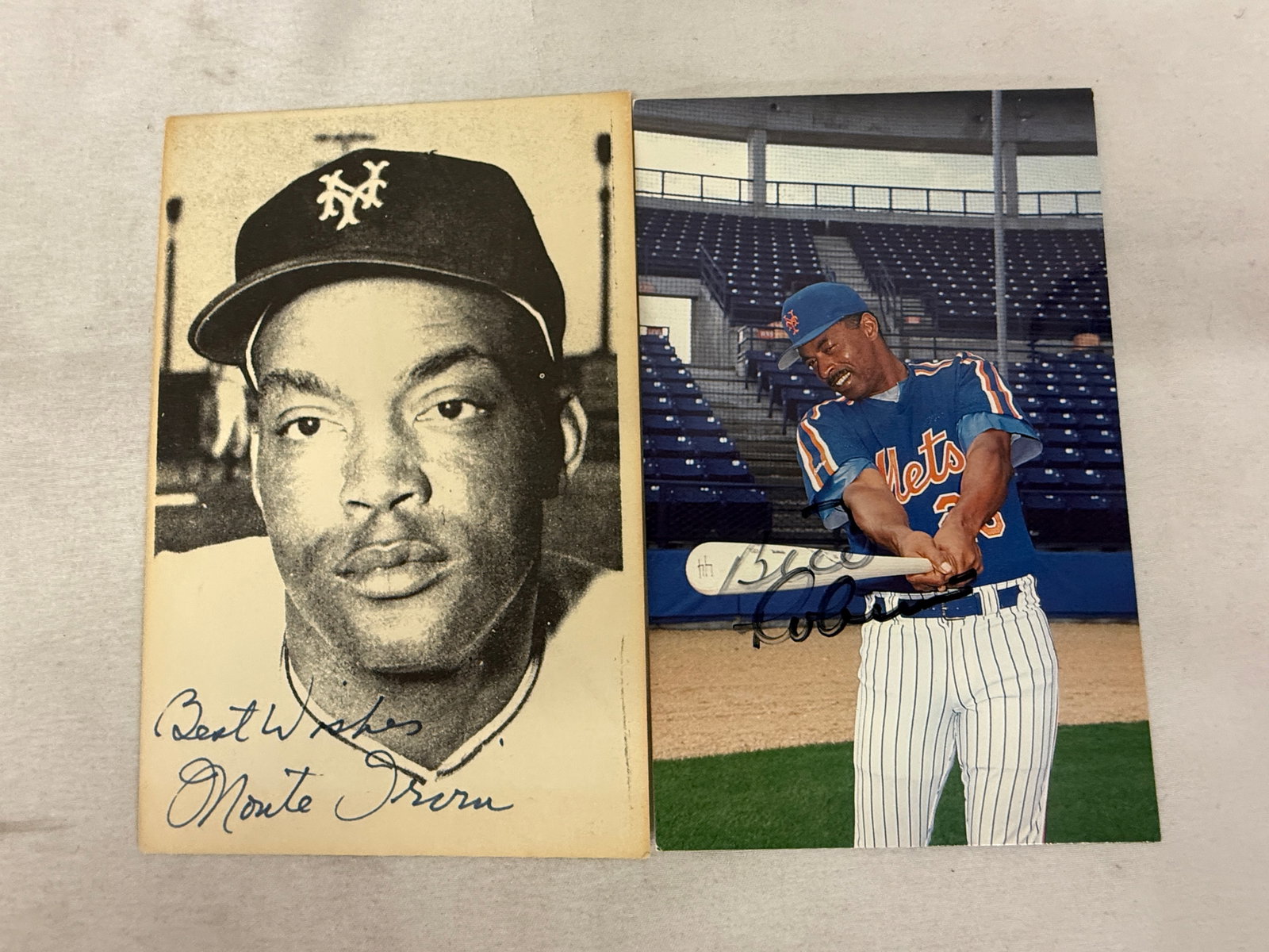 Monte Irvin NY Mets Signed Photo Card & NY Mets Signed Barry Colla Photo Card (1 of 4)