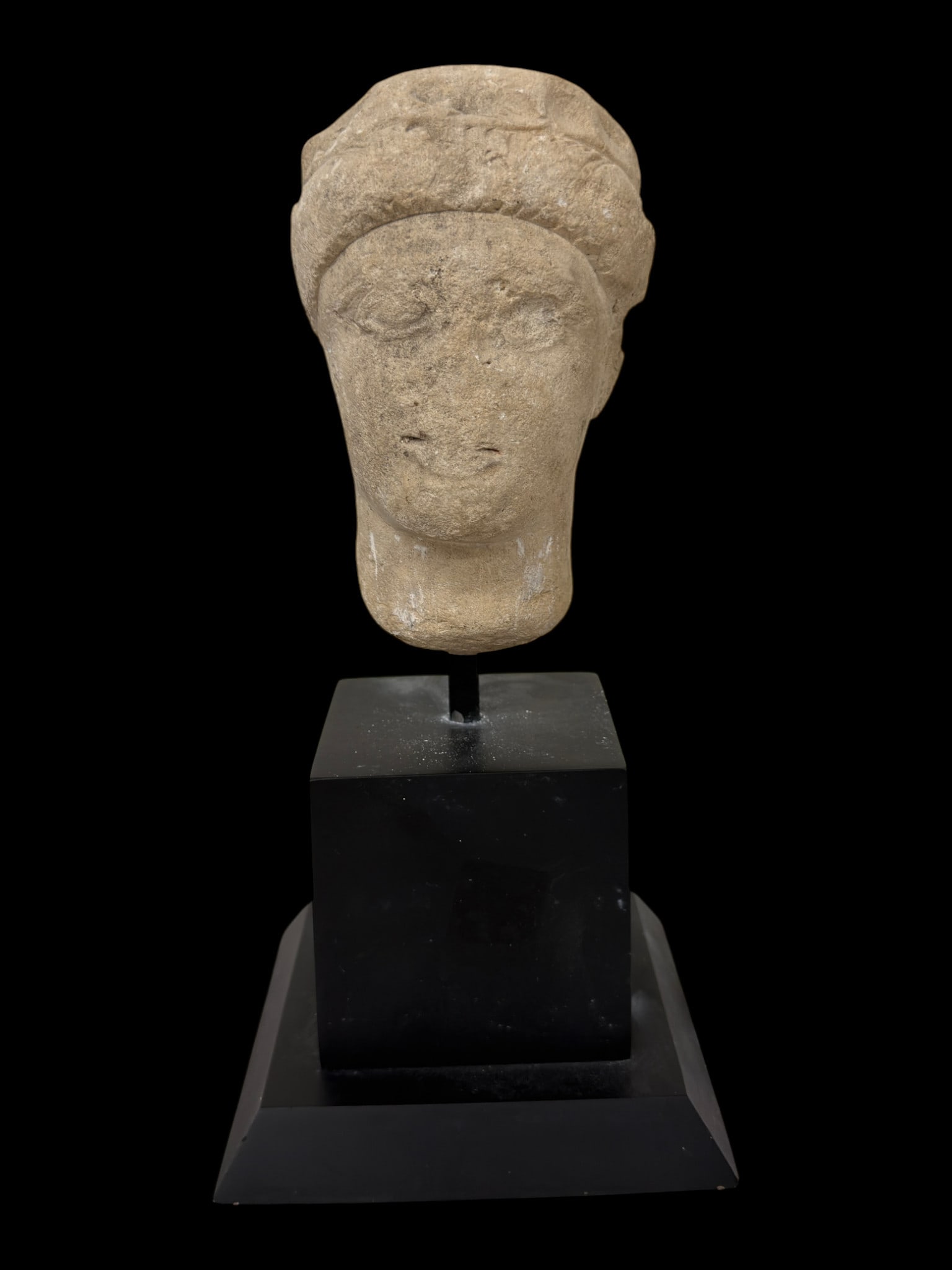 Cypriot Limestone Votive Head, Cypro-Archaic Period Ca. 600-480 BC (1 of 7)