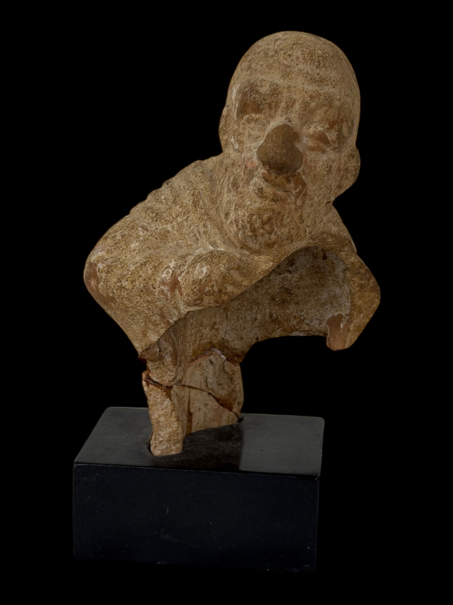 Greek Hellenistic Terracotta Papposilenos, Comic Actor, Ca. 3rd C. BC (1 of 8)