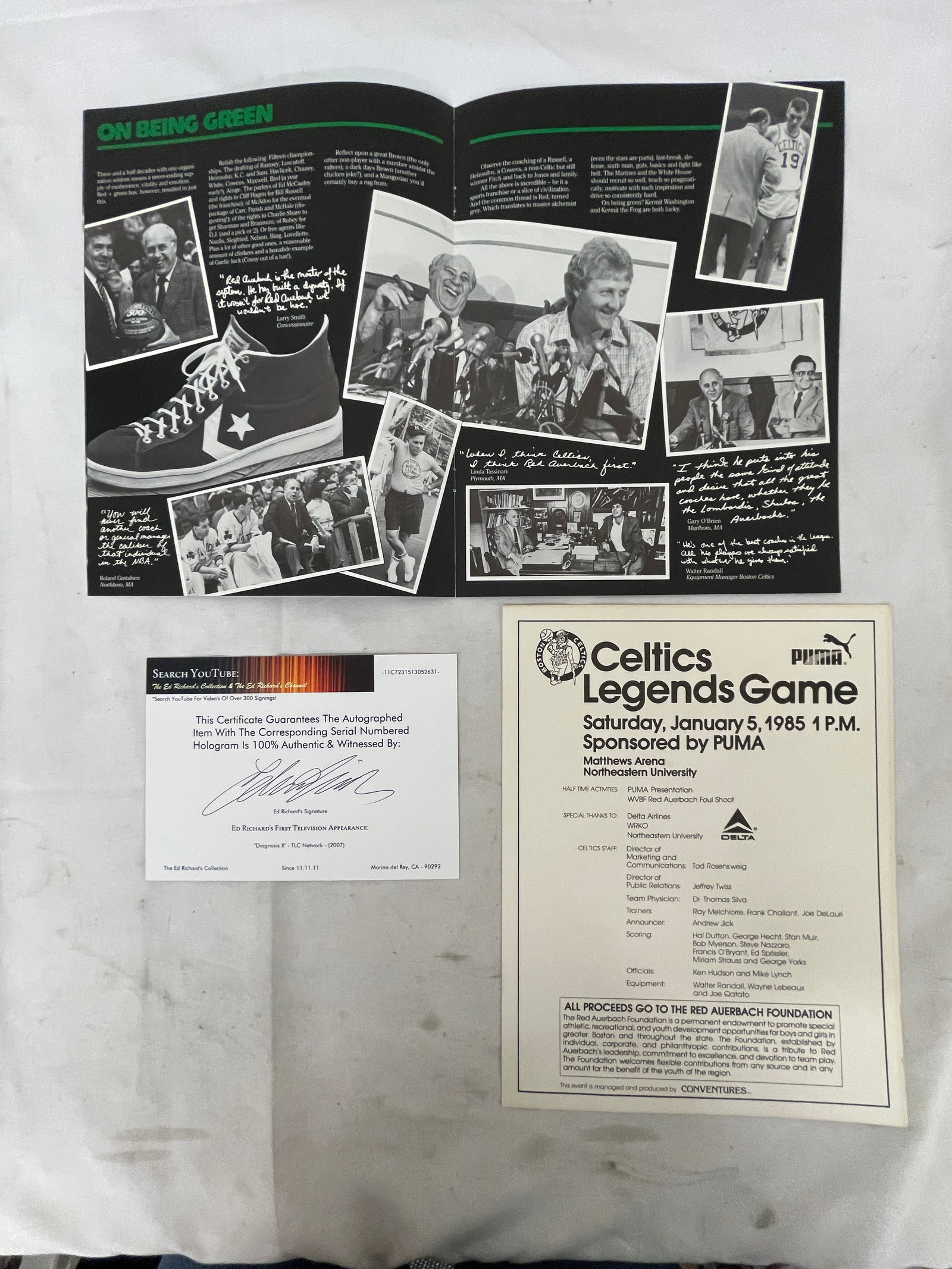 Boston Celtics Legends Multi-Signed Foundation Program w/ COA Ed Richards - 8