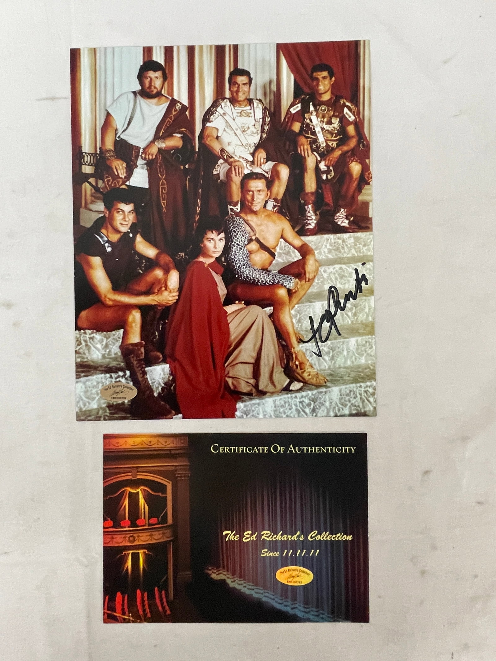 Spartacus 1960 Film Cast Signed 8x10 Photo Kirk Douglas COA Ed Richards (1 of 4)