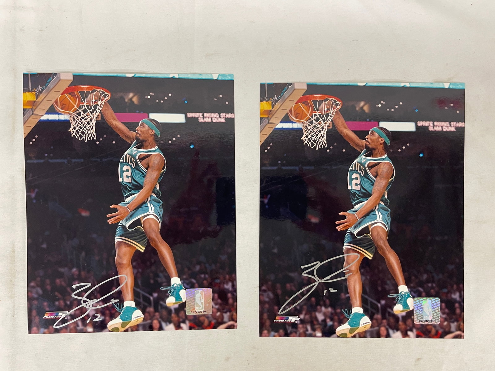Boston Celtics #12 NBA Slam Dunk Signed Photo File 8x10 Photos Pair NBA Hologram (1 of 8)