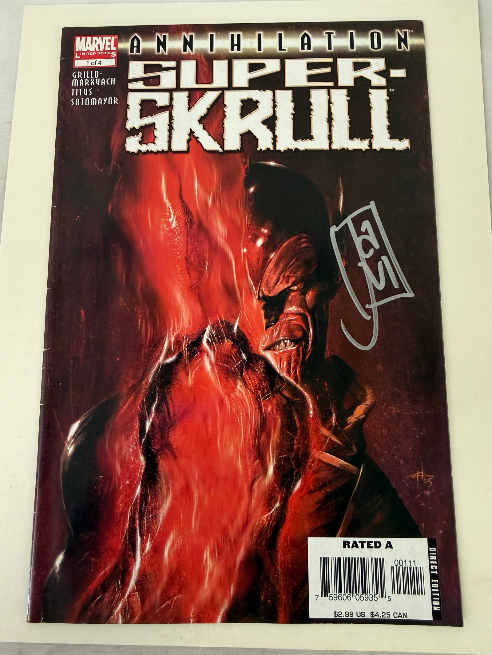 Annihilation Super-Skrull #1 Marvel Comic Signed Autograph: Annihilation Super-Skrull #1 Marvel Comic Signed Autograph