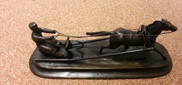 RUSSIAN BRONZE STATUE OF COSSACK ON HORSE BY V. GRACHEV: RUSSIAN BRONZE STATUE OF COSSACK ON HORSE BY V. GRACHEV 22,5 x 7,5 cm