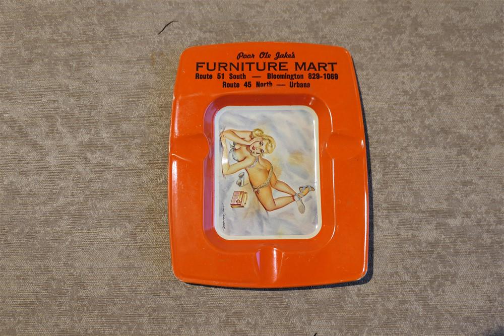 Vintage Nudie Urbana Advertising Ashtray: Bid with us in person 11/24 in Lancaster, Ohio or we will drop at our shipper for a $3 fee.