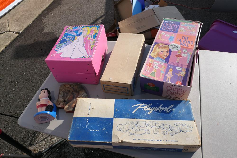 Chatty Cathy Doll in Box + Other toys lot: Bid with us in person 11/24 in Lancaster, Ohio or we will drop at our shipper for a $3 fee.