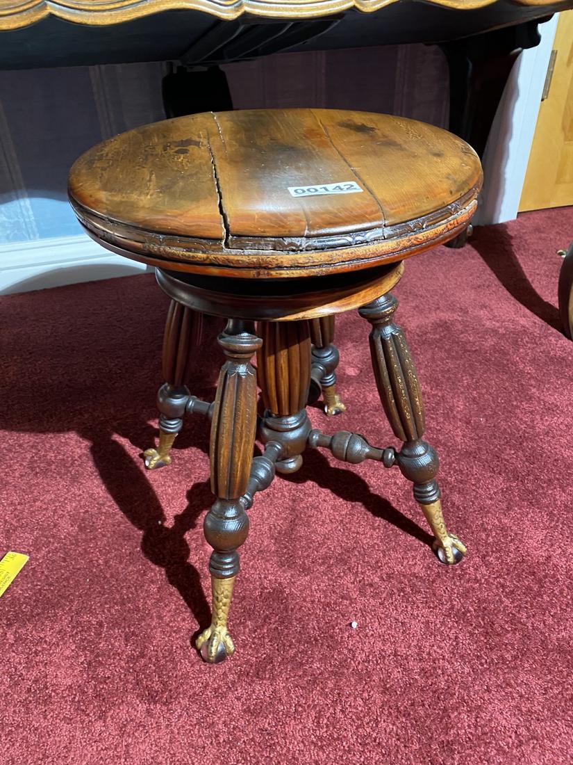 Antique Organ Stool with Glass Feet: Shipping not available. You must pick up on the pickup day(s) or forfeit your purchase. Thank you!
