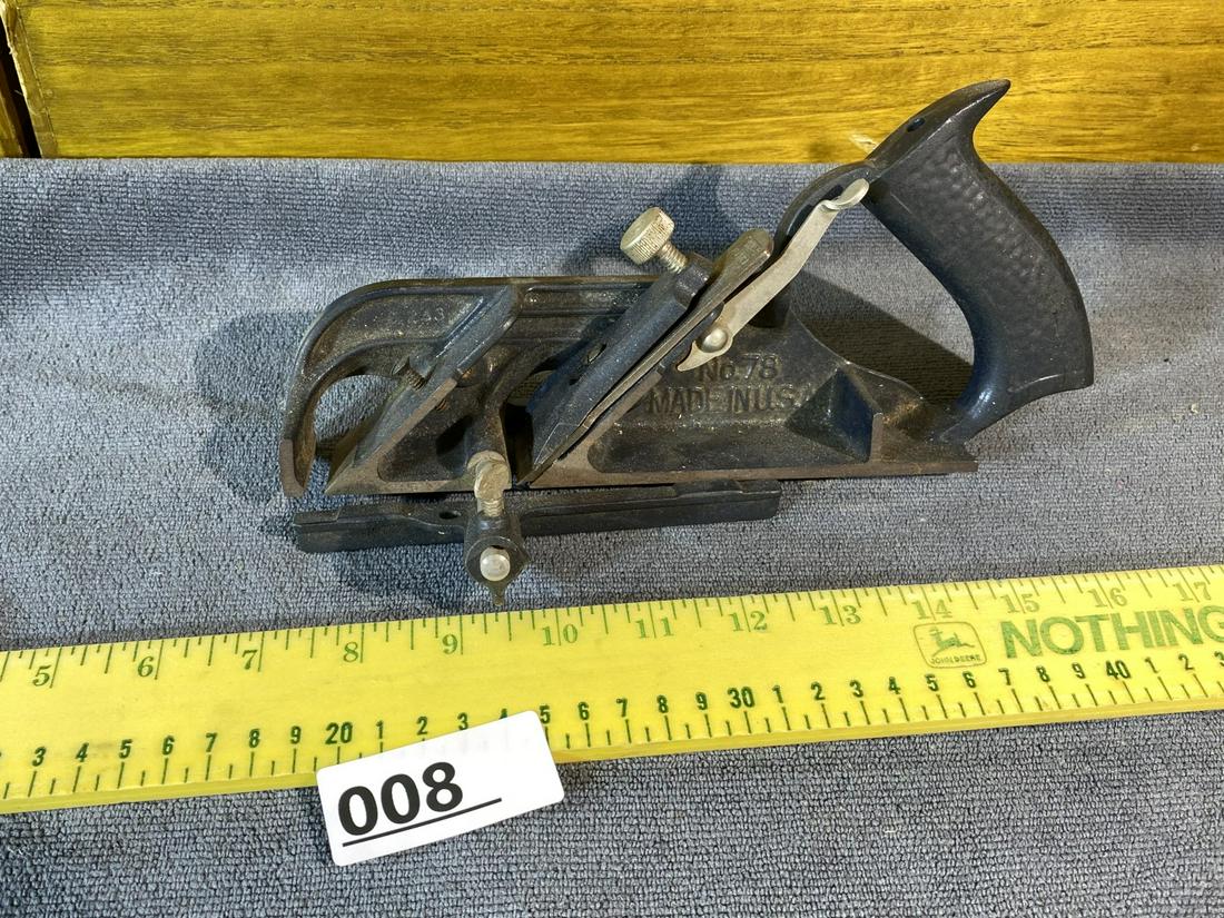 Antique Craftsman No. 78 Woodworking Plane: Free pickup or we'll drop with our shipper for a $3 fee.
